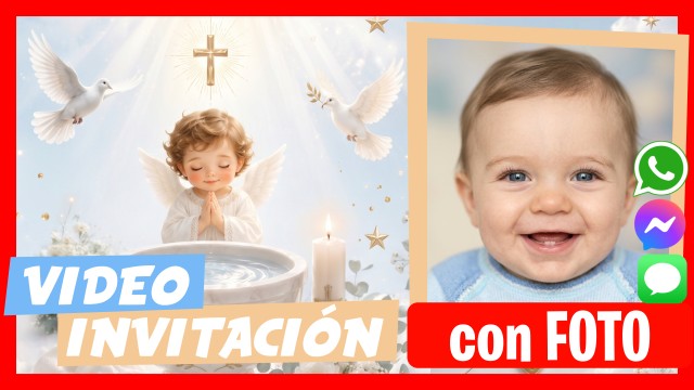 Invitación Whatsapp Bautismo Niño
