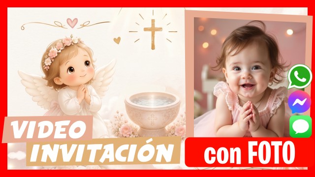 Invitación Whatsapp Bautismo Niña