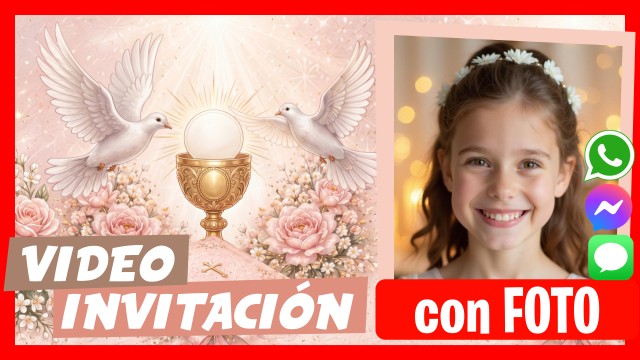 Invitación Whatsapp Primera Comunión Niña
