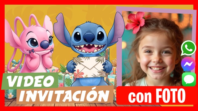 Invitación Whatsapp Angela y Stitch