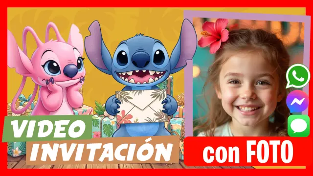 Invitación en Video de Stitch y Angela