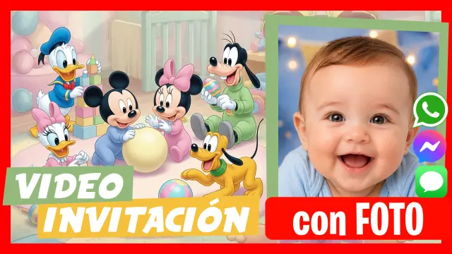 Hacer Video Invitación Mickey y Minnie Babies