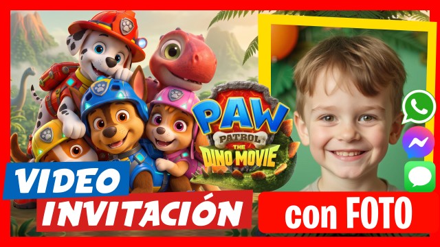 Invitación Whatsapp Paw Patrol Dino Movie