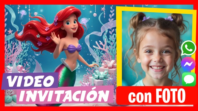 Invitación Whatsapp La Sirenita Habla