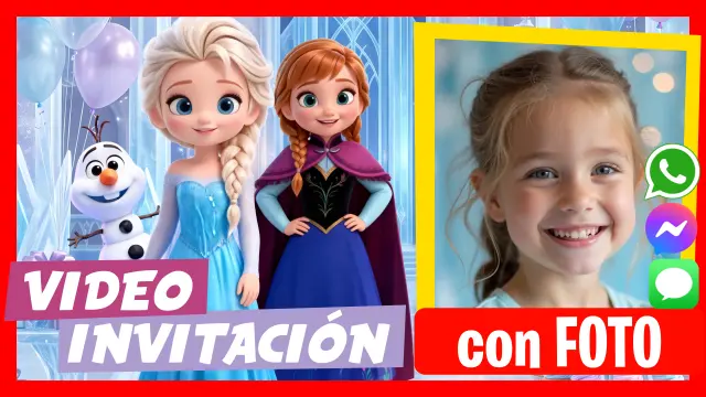 Video Invitación Frozen Chibi de cumpleaños hablada