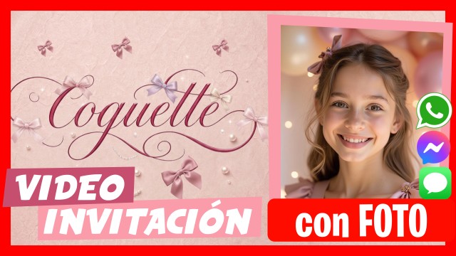 Invitación Whatsapp Coquette con Moños