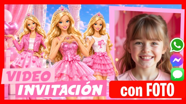 Invitación Whatsapp Barbie Habla