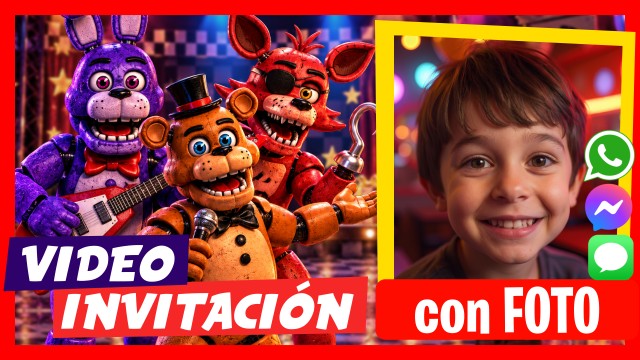 Invitación Whatsapp Five Nights at Freddys Habla