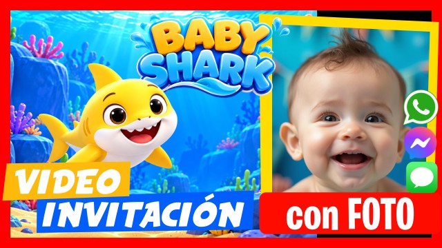 Invitación Whatsapp Baby Shark Habla