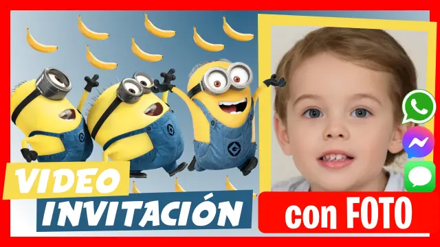 Video Invitación Personalizada de Minions Cumpleaños Infantil