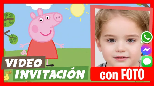 Video Invitación Personalizada de Peppa Pig y George Cumpleaños Infantil