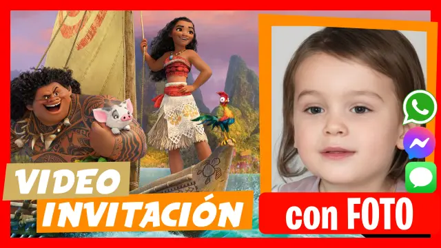 Invitación en Video de Moana Vaiana Cumpleaños
