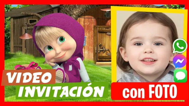 Video Invitación Personalizada de Masha y el Oso Cumpleaños Infantil