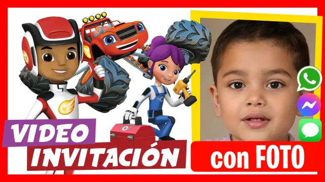 Blaze and the Monster Machines - Descubre nuestras video invitaciones personalizadas.