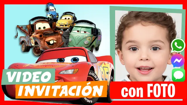 Video Invitación Personalizada de Cars Cumpleaños Infantil