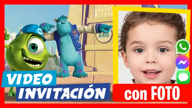 Invitación en Video de Monsters Inc University Cumpleaños