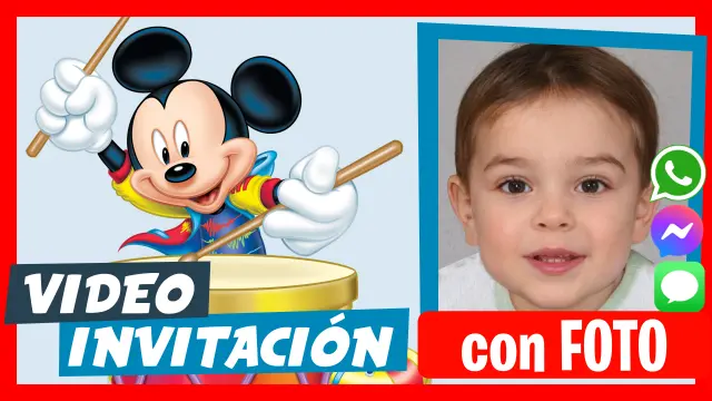 Video Invitación Personalizada de Mickey Cumpleaños Infantil