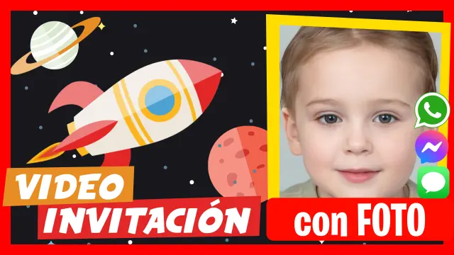 Invitación en Video de Cumpleaños del Espacio Planeta y Estrellas