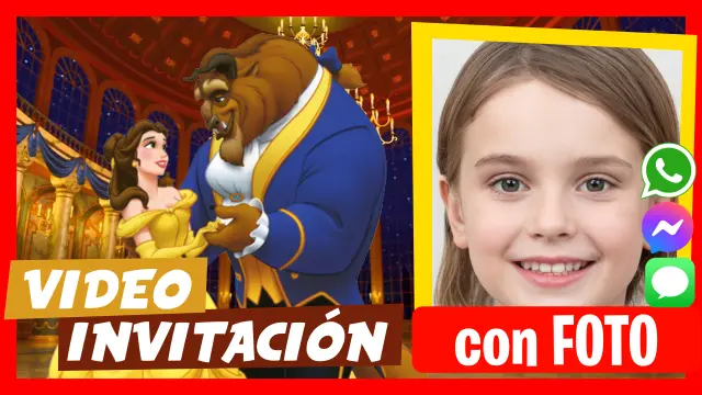 Invitación digital La Bella y La Bestia