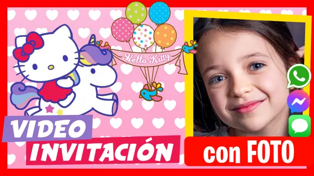 Invitación en Video de Hello Kitty Cumpleaños