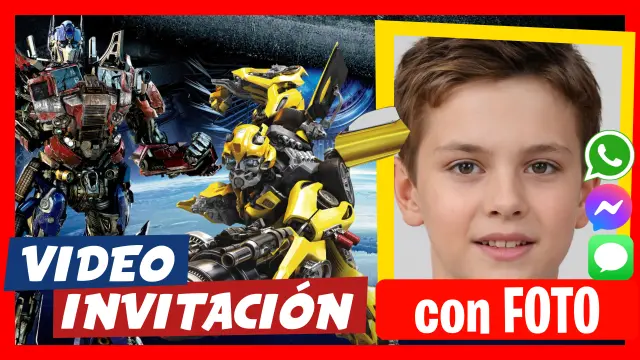 Invitación en Video de Transformers Cumpleaños