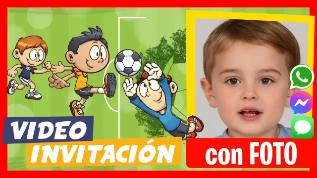 Video Invitación Fiesta Cumpleaños Fútbol Infantil