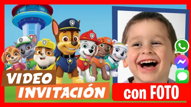 Invitación en Video de Patrulla de Cachorros Cumpleaños