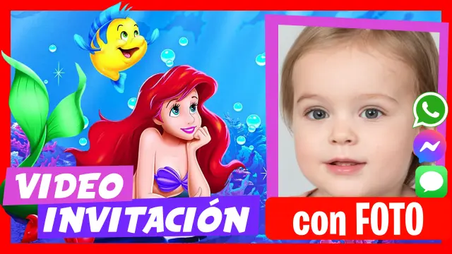 Invitación en Video de La Sirenita Cumpleaños