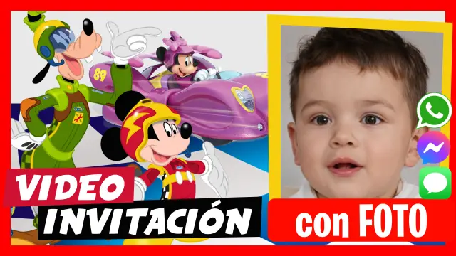 Video Invitación Cumpleaños Mickey aventuras sobre ruedas