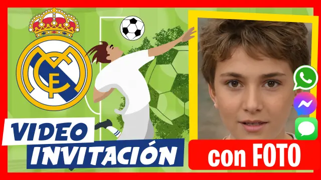 Invitación en Video de Real Madrid Cumpleaños Fútbol