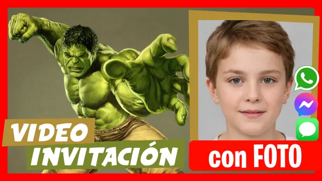 Video Invitación Personalizada de Hulk Cumpleaños Infantil