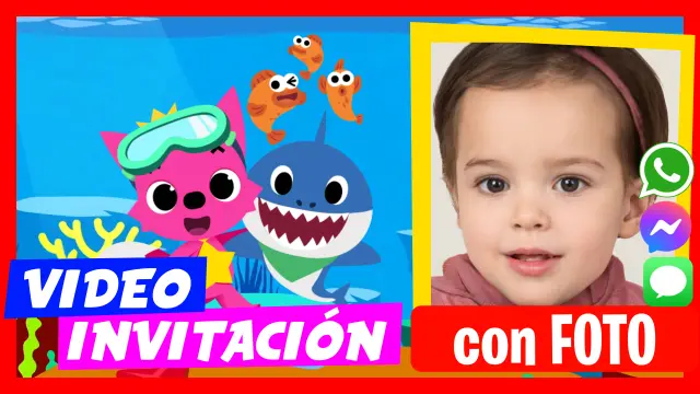 Invitación en Video de Baby Shark Cumpleaños