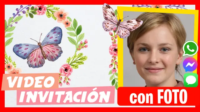 Invitación en Video de Mariposas y Flores Cumpleaños