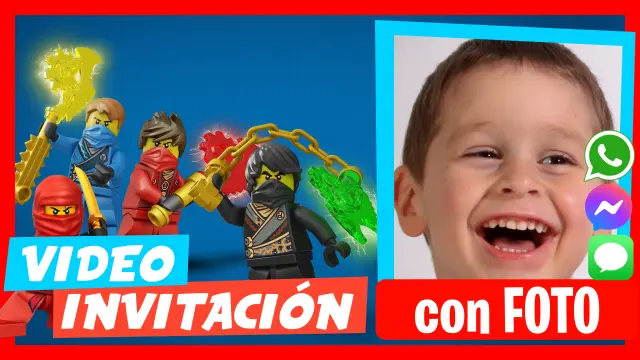 Video Invitación Personalizada de Lego Ninjago Cumpleaños Infantil