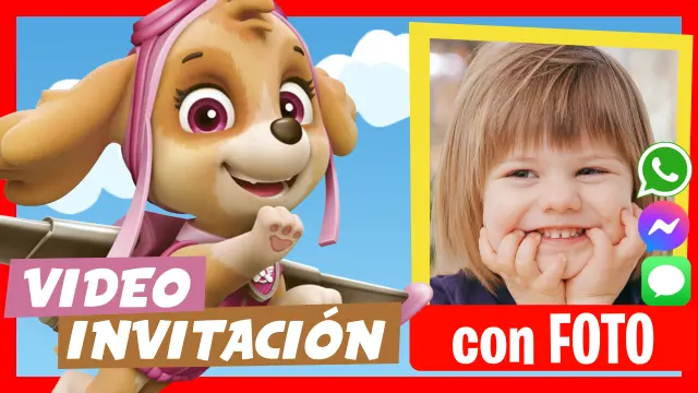 Video Invitación Personalizada de Skye Paw Patrol Cumpleaños Infantil