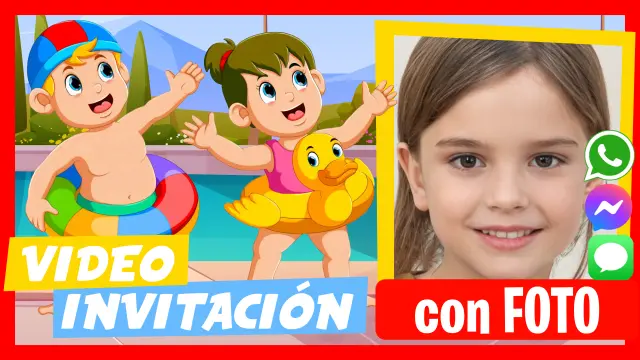 Invitación en Video de Pool Party Cumpleaños