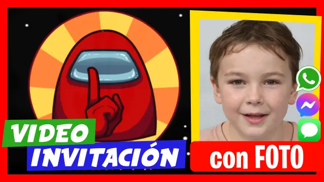 Among Us niños - Descubre nuestras video invitaciones personalizadas.