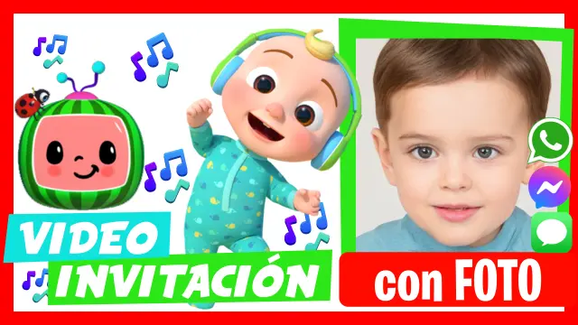 Cocomelon - Descubre nuestras video invitaciones personalizadas.