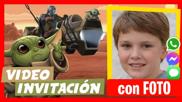 Video Invitación Baby Yoda Mandalorian Fiesta Cumpleaños