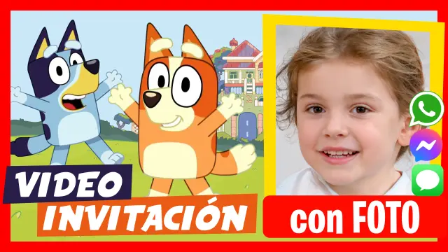 Invitación en Video de Bluey y Bingo Clásico