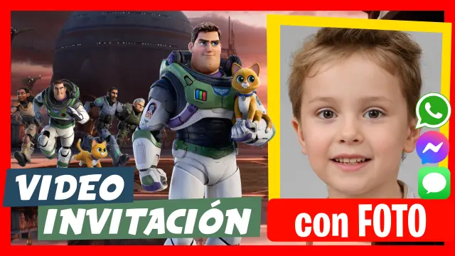Video Invitación Personalizada de Buzz Lightyear Cumpleaños Infantil