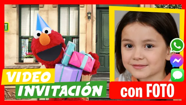 Elmo Plaza Sésamo - Descubre nuestras video invitaciones personalizadas.