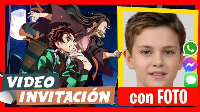 Invitación en Video de Demon Slayer Cumpleaños