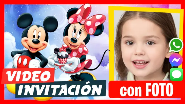 Video Invitación Mickey y Minnie Mouse