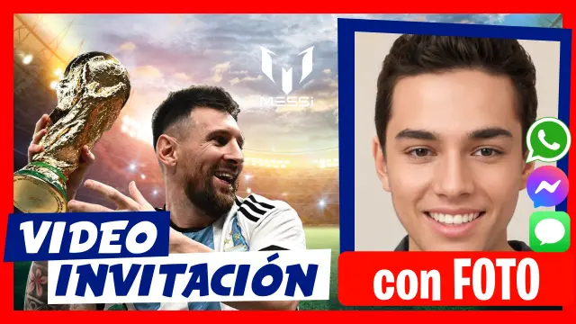 Video Invitación Personalizada de Messi Fútbol Cumpleaños Infantil
