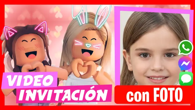 Invitación en Video de Roblox Niñas Cumpleaños
