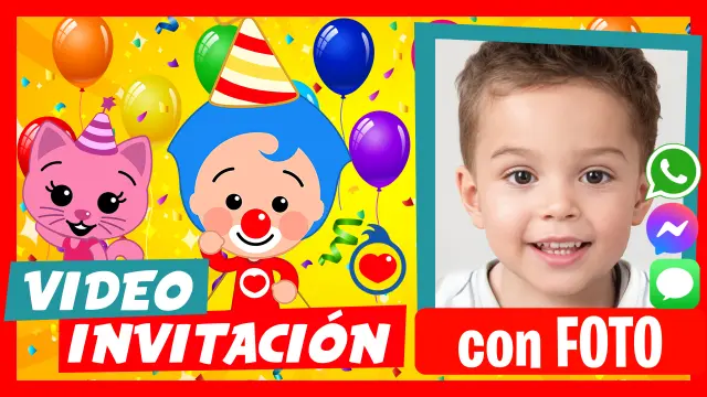 Video Invitación Payaso Plim Plim Fiesta Cumpleaños