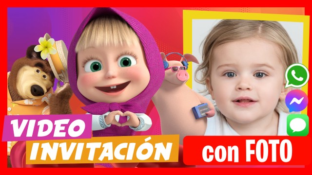 Invitación Whatsapp Fiesta Masha y el Oso
