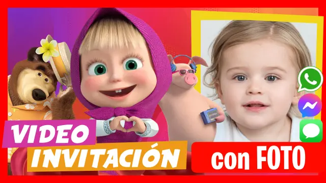 Video Invitación Masha y el Oso Fiesta Cumpleaños