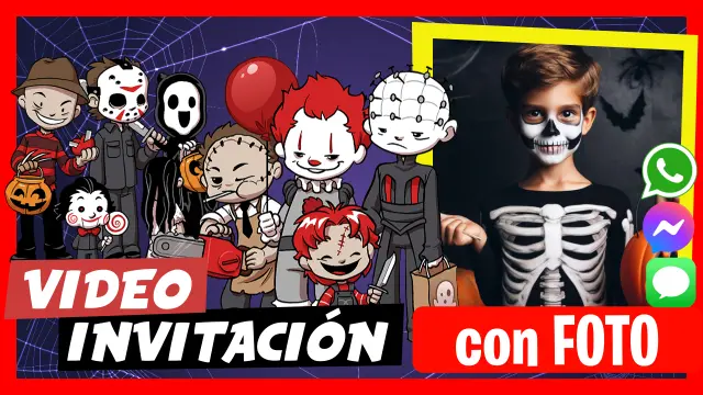Invitación en Video de Películas de Miedo Cumpleaños